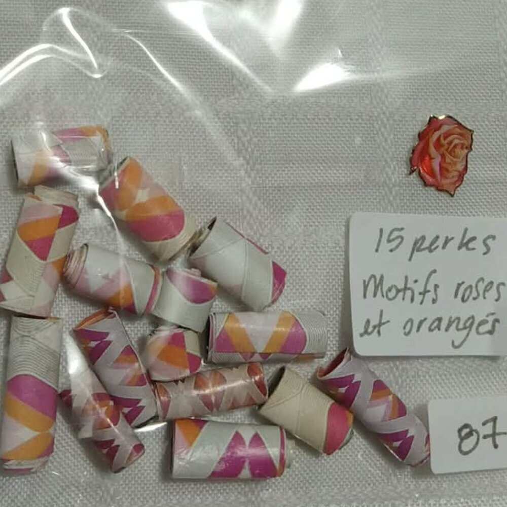 One-of-a-kind handmade/hand rolled paper beads/jewelry making/craft supplies/DIY